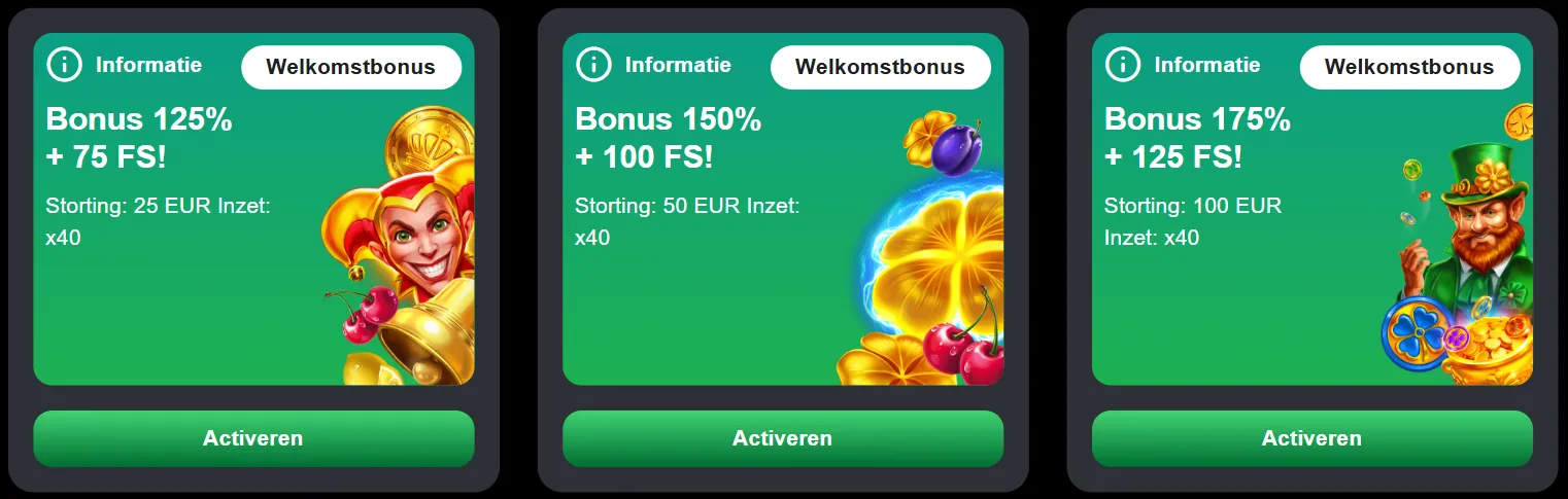 Welkomstbonus Patrick Spins – Casino bonus + free spins voor nieuwe spelers